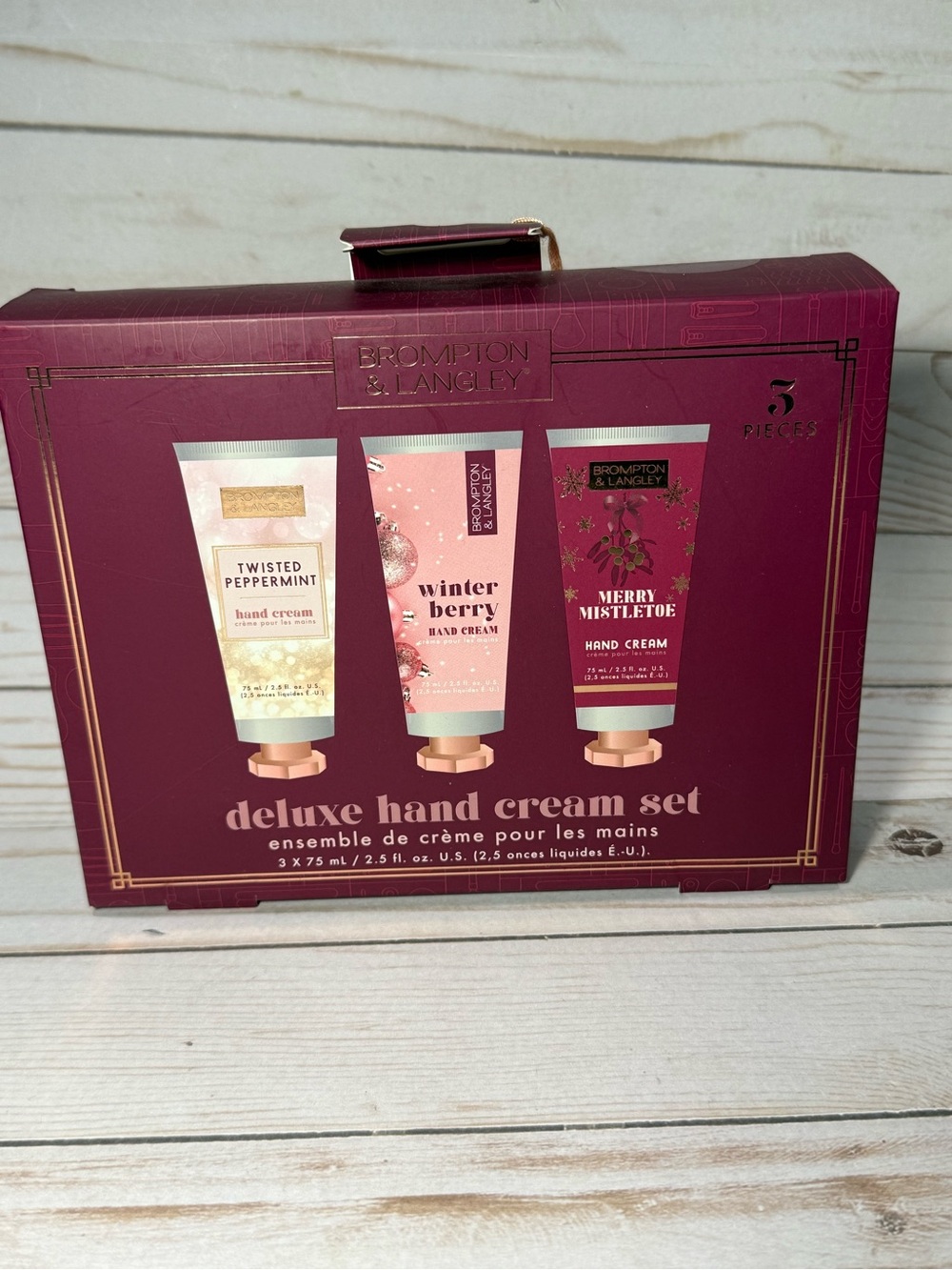 Brompton And Langley  Deluxe Hand Cream 3-piece Gift Set  Winter Berries NIB